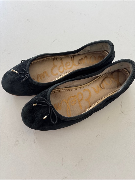 Sam Edelman Shoes - Sam Edelman Black Suede Bow Ballet Flats Size: 8